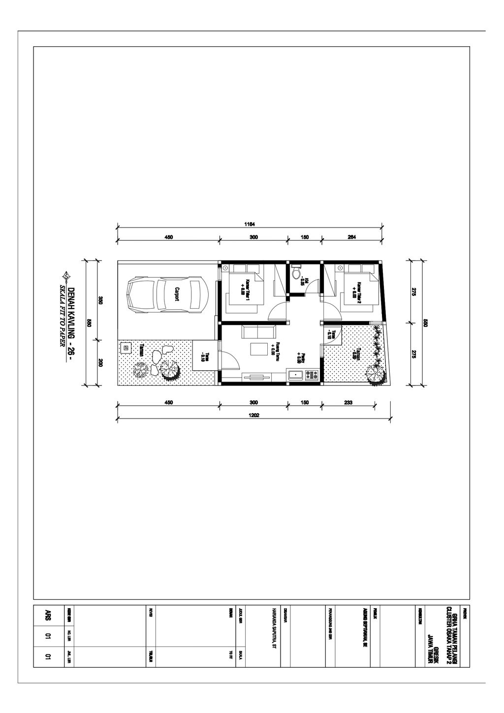 foto denah rumah tipe Osaka 2 kav 26 perumahan GRHA TAMAN PELANGI 2 CLUSTER OSAKA 2