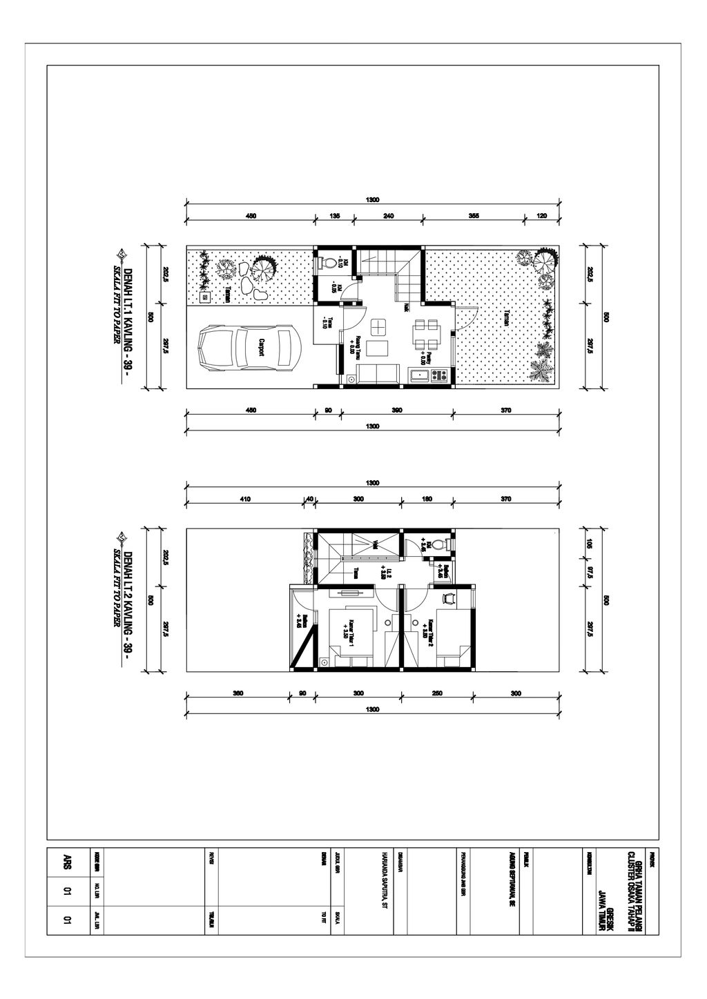 foto denah rumah tipe Osaka 2 kav 39 perumahan GRHA TAMAN PELANGI 2 CLUSTER OSAKA 2