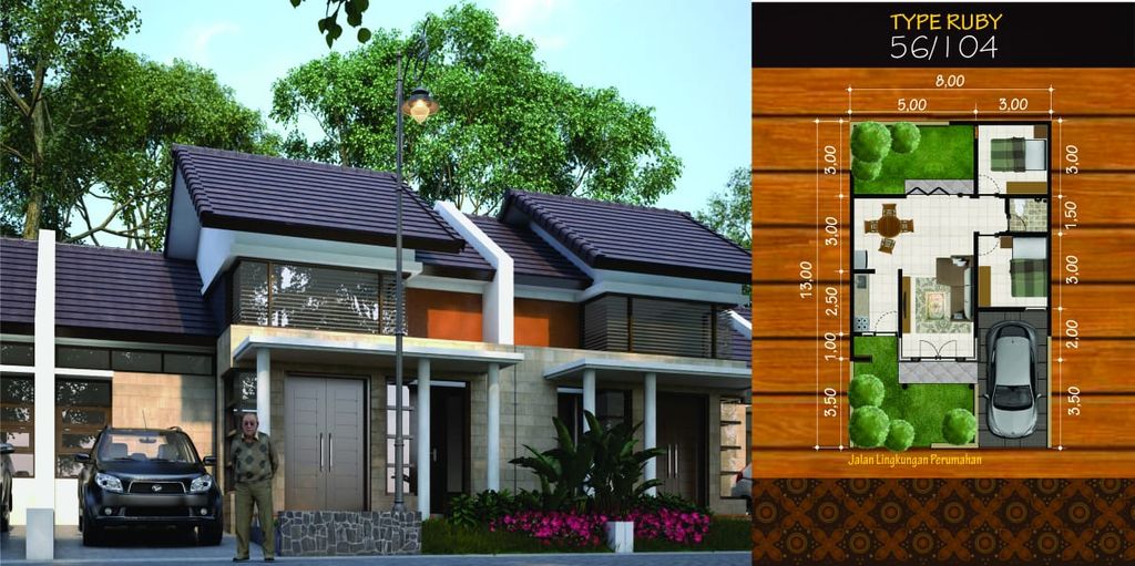 foto tampak rumah tipe PEARL perumahan Grand Permata Residence