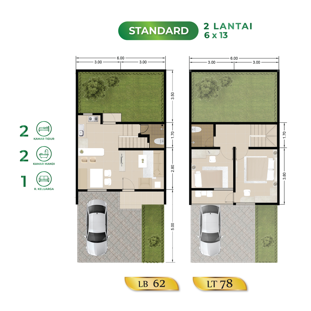 foto denah rumah tipe STANDARD perumahan Juanda Land Residence