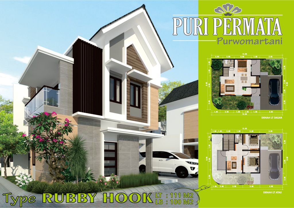 foto denah rumah tipe RUBY HOOK perumahan PERUMAHAN PURI PERMATA PURWOMARTANI