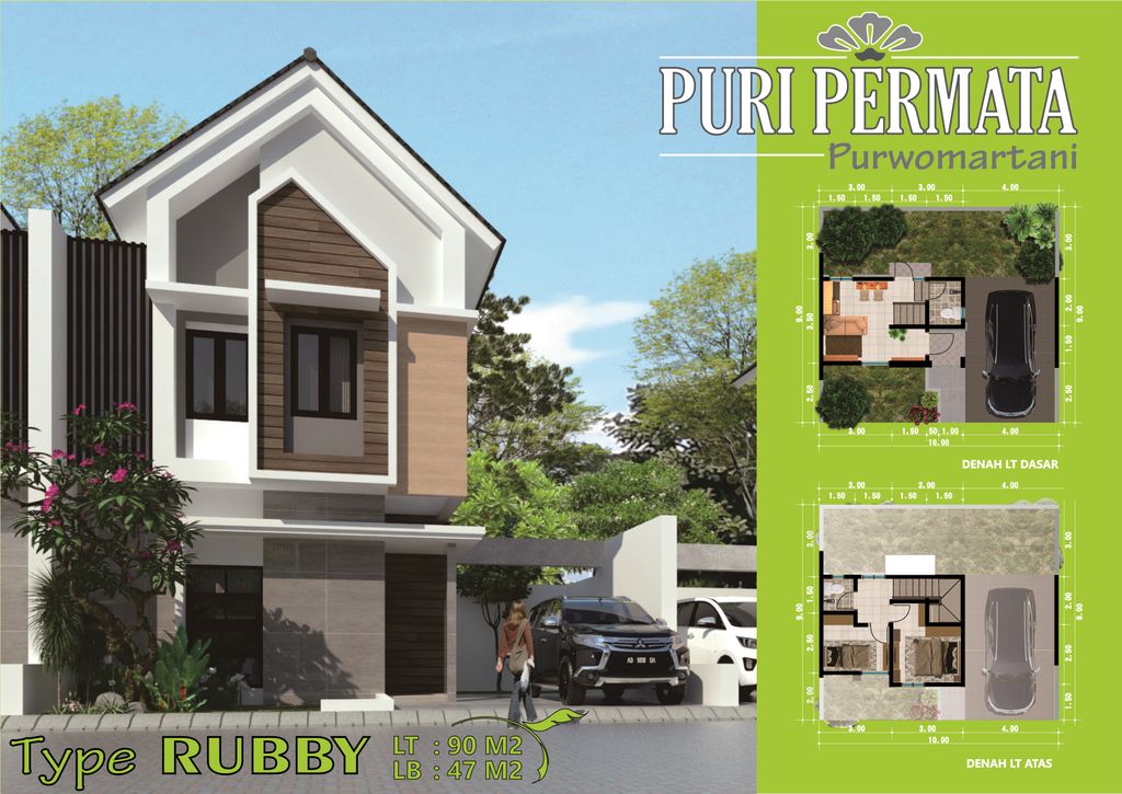 foto denah rumah tipe RUBY perumahan PERUMAHAN PURI PERMATA PURWOMARTANI