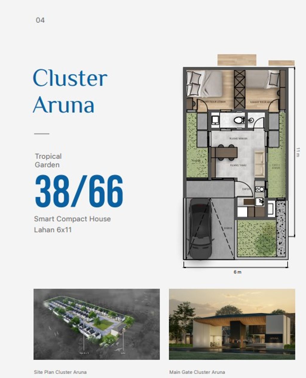 foto denah rumah tipe ARUNA perumahan KEANDRA LAGOON