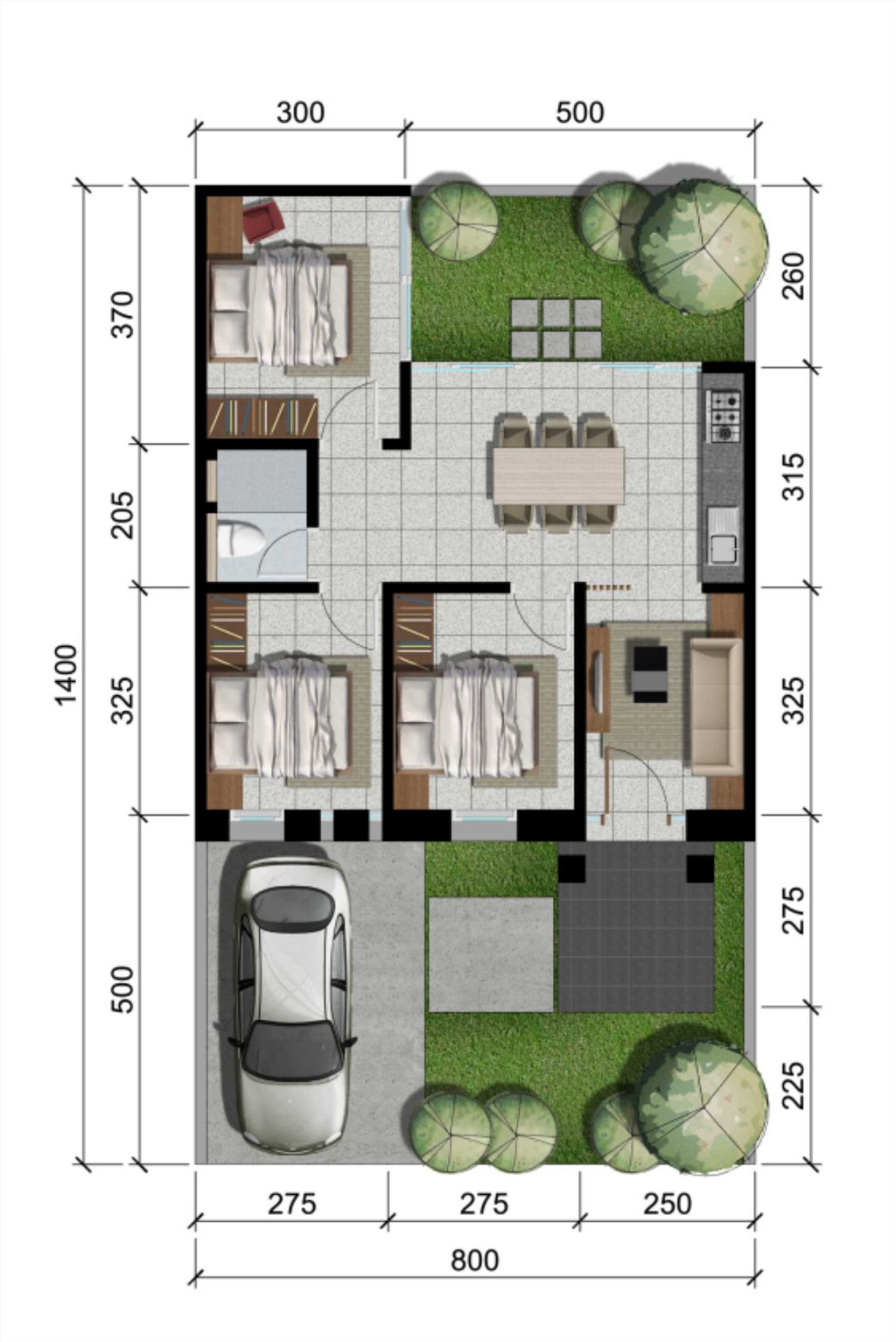 foto denah rumah tipe T.70 - De' Colorado (2024) perumahan The Argopuro