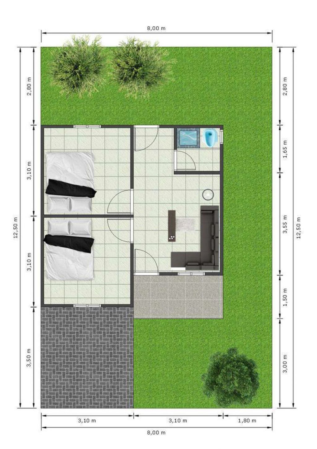 foto denah rumah tipe 36 perumahan GRIYA TAMBAK REL (TAHAP 3 Extension)