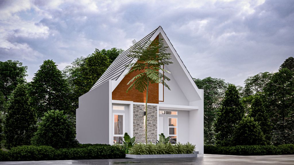 foto tampak rumah tipe 36/84 perumahan Grand Pesona Residence