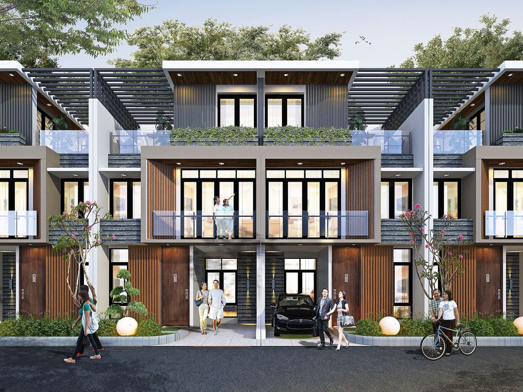 foto tampak rumah tipe PURINUSA GREEN 3LT perumahan PURINUSA KEMBANGAN