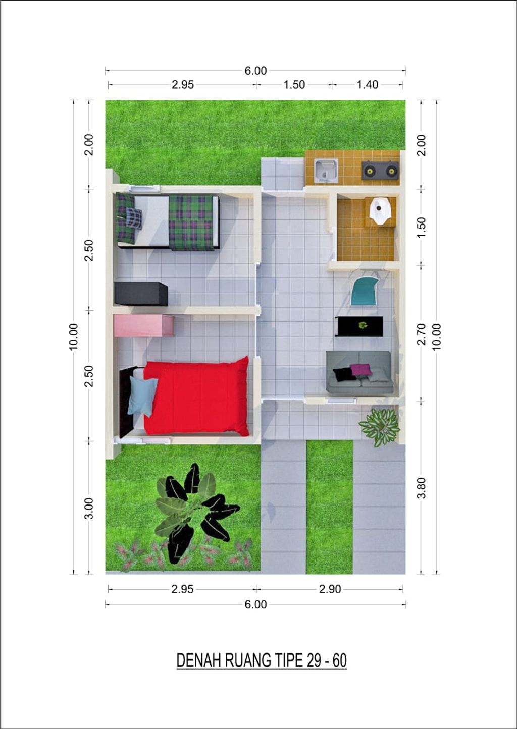 foto denah rumah tipe 27/60 perumahan GRAHA SABRINA 5