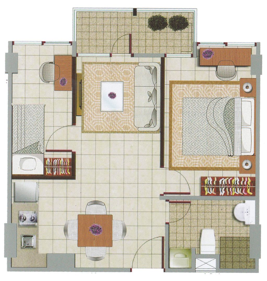 foto denah rumah tipe 2BA perumahan Capitol Park Residence