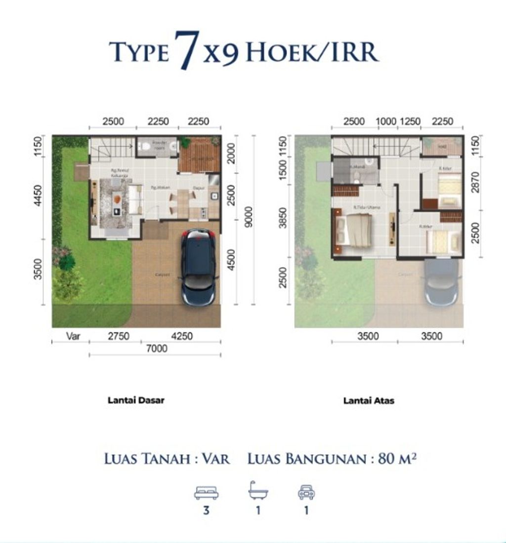 foto denah rumah tipe SMR27/38 perumahan CLUSTER NEW SAMARA VILLAGE