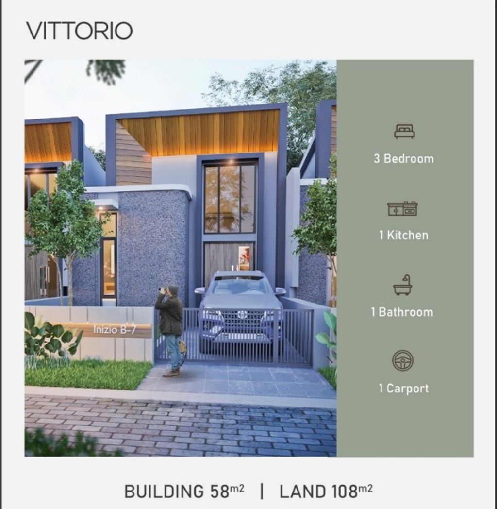 foto tampak rumah tipe VITTORIO A perumahan INIZIO