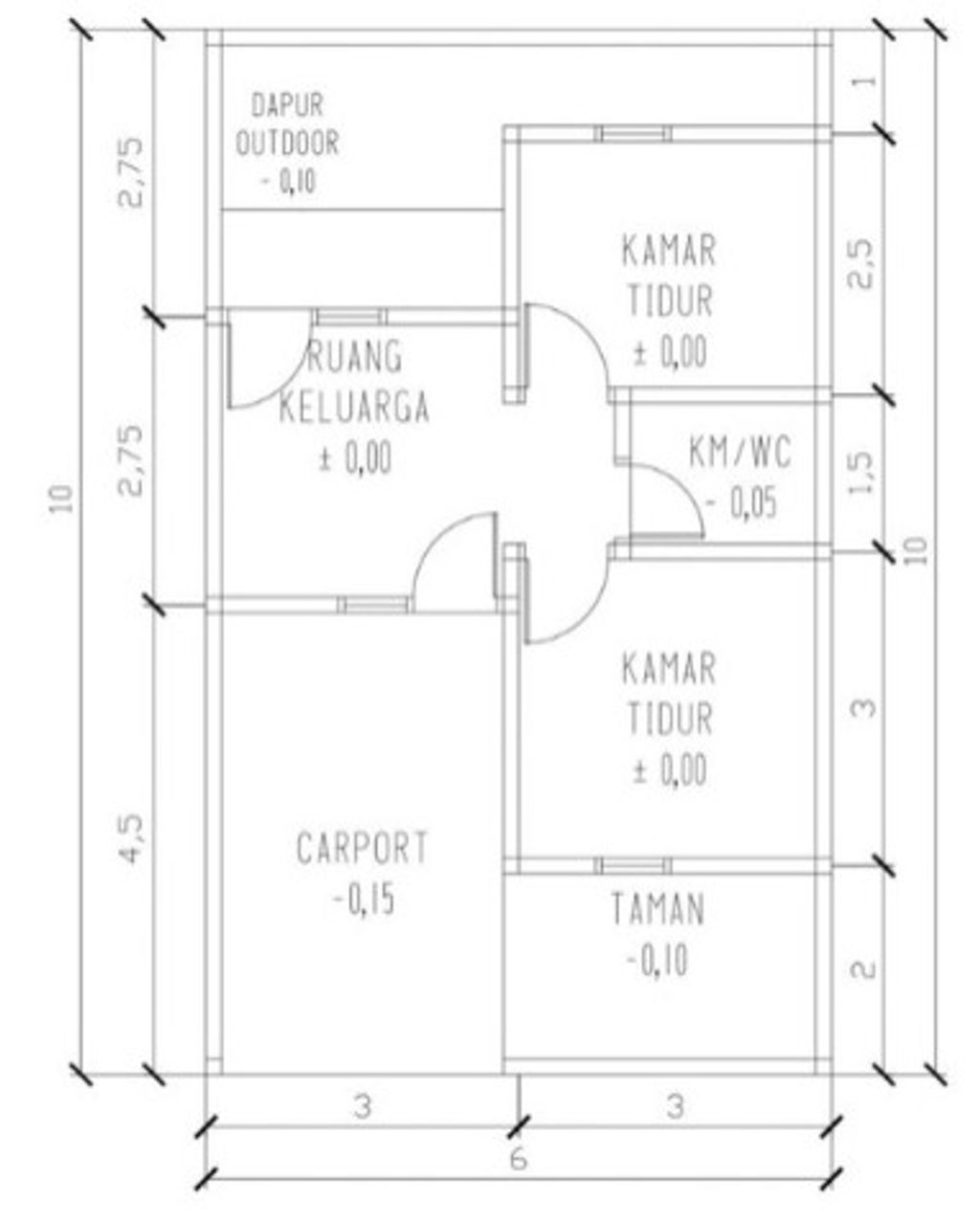 foto denah rumah tipe 30/60 perumahan HOME MANDAN