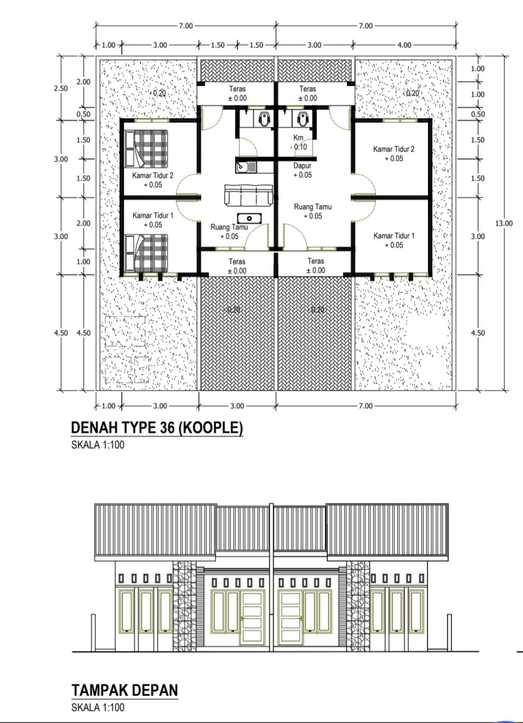 foto denah rumah tipe Subsidi 36m2 perumahan Graha Raya Lestari