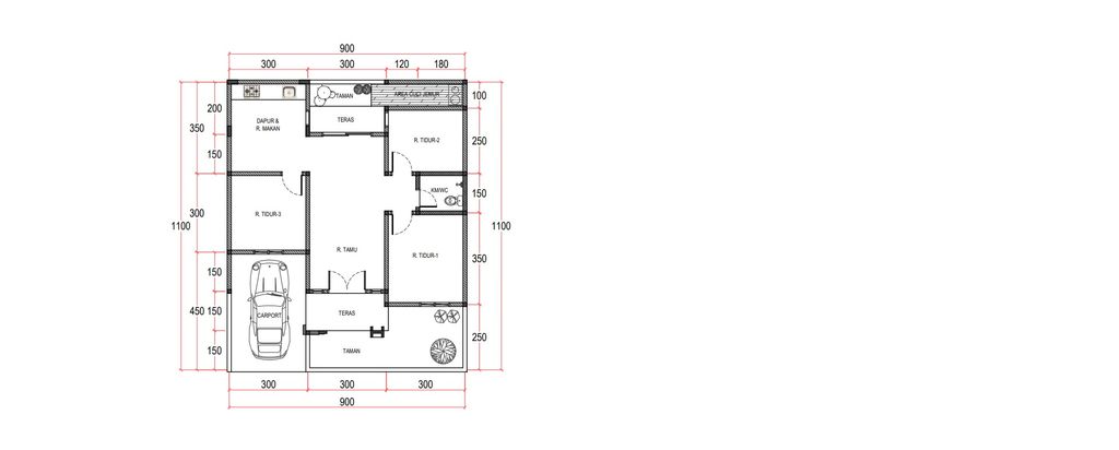 foto denah rumah tipe BOUGENVILLE perumahan CLUSTER TAMAN KUSUMA 2