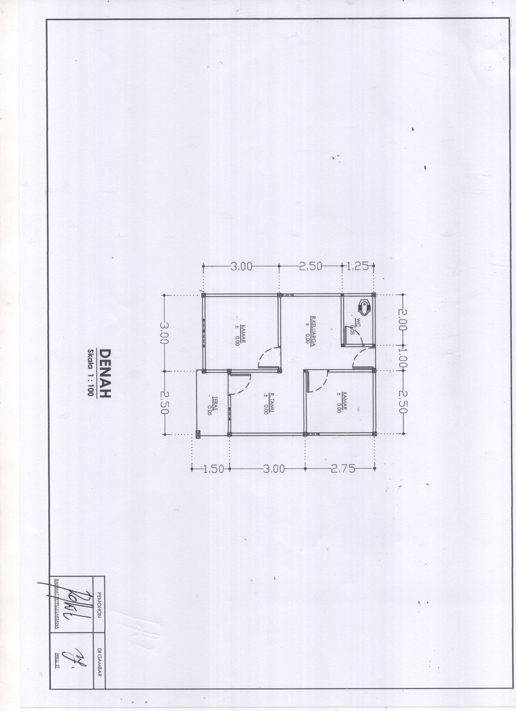 foto denah rumah tipe SUBSIDI perumahan KESATRIA RESIDENCE 1