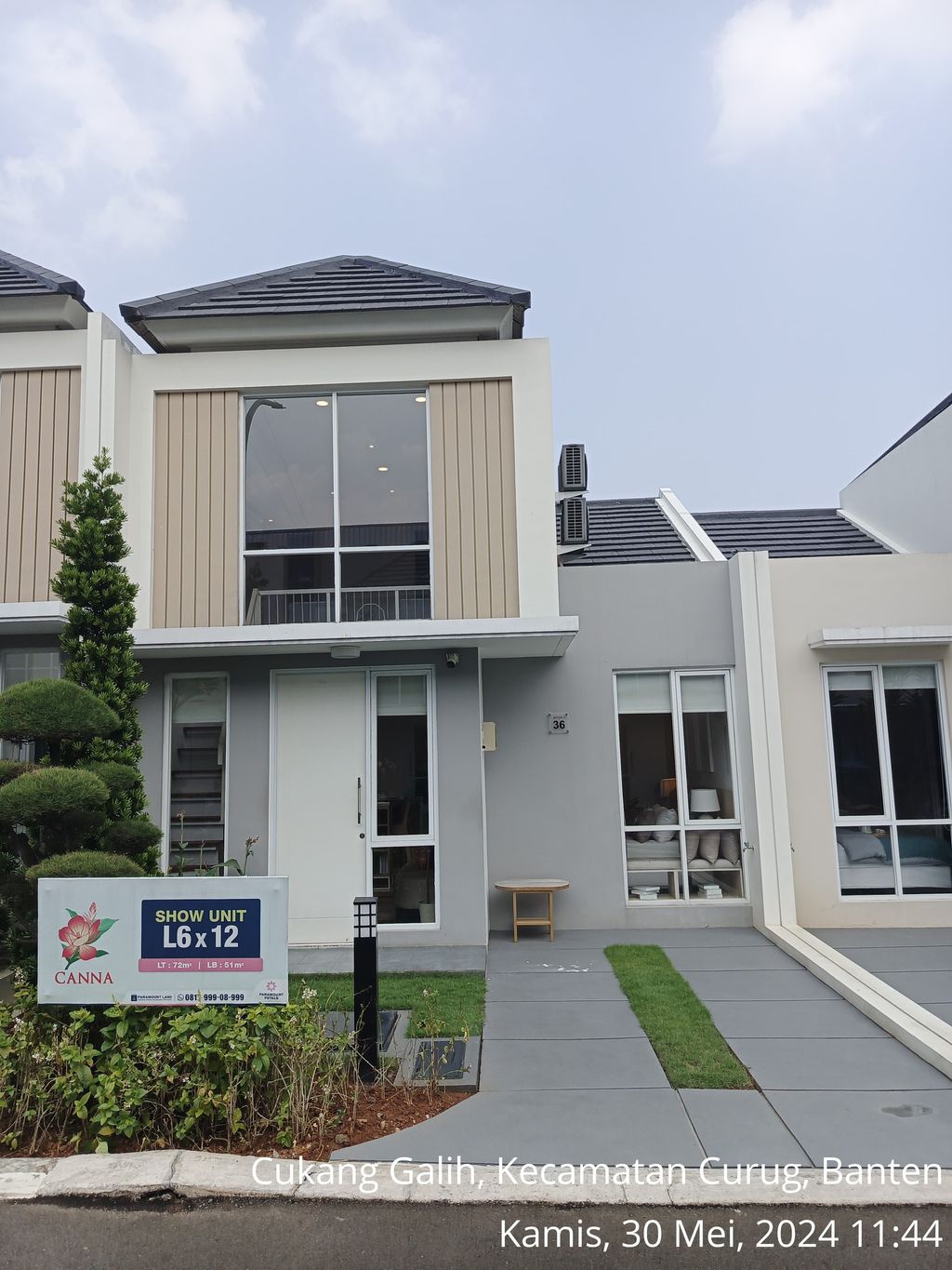 foto tampak rumah tipe ASTER 2/36 perumahan PARAMOUNT PETALS TAHAP 1