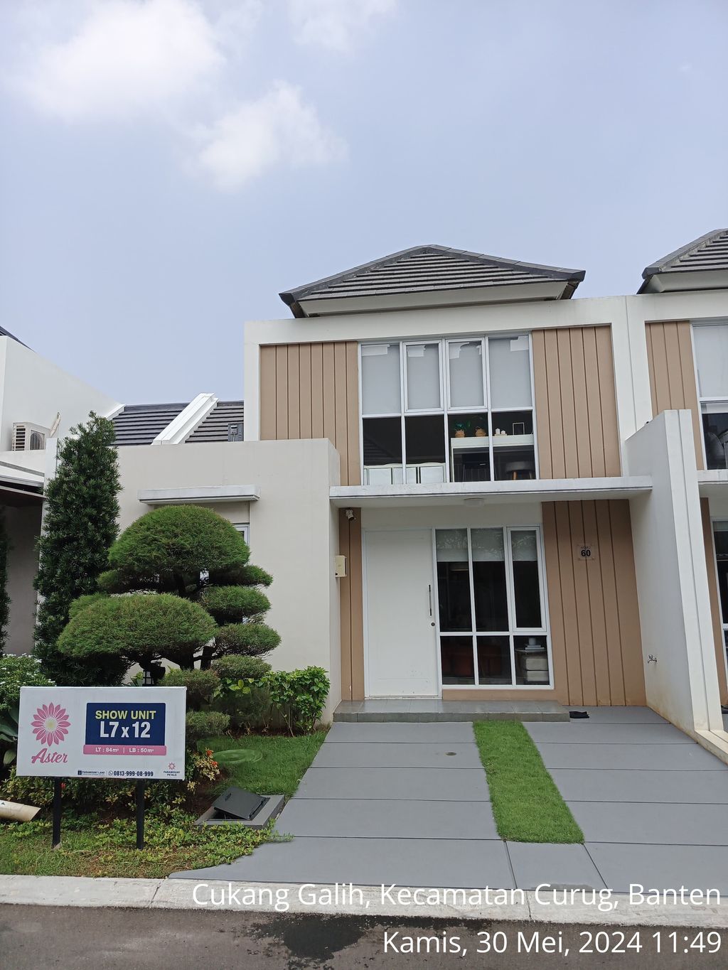 foto tampak rumah tipe ASTR 2/60 perumahan PARAMOUNT PETALS TAHAP 1