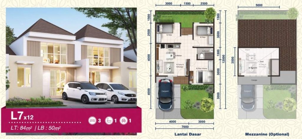 foto denah rumah tipe ASTR 2/60 perumahan PARAMOUNT PETALS TAHAP 1