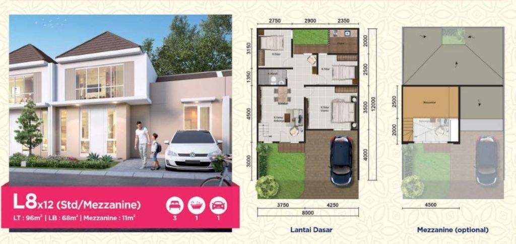 foto denah rumah tipe ASTER 6/65 perumahan PARAMOUNT PETALS TAHAP 1