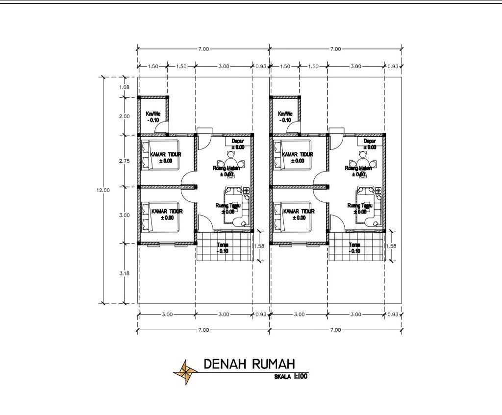 foto denah rumah tipe 36/91 perumahan TAMAN FIRDAUS 