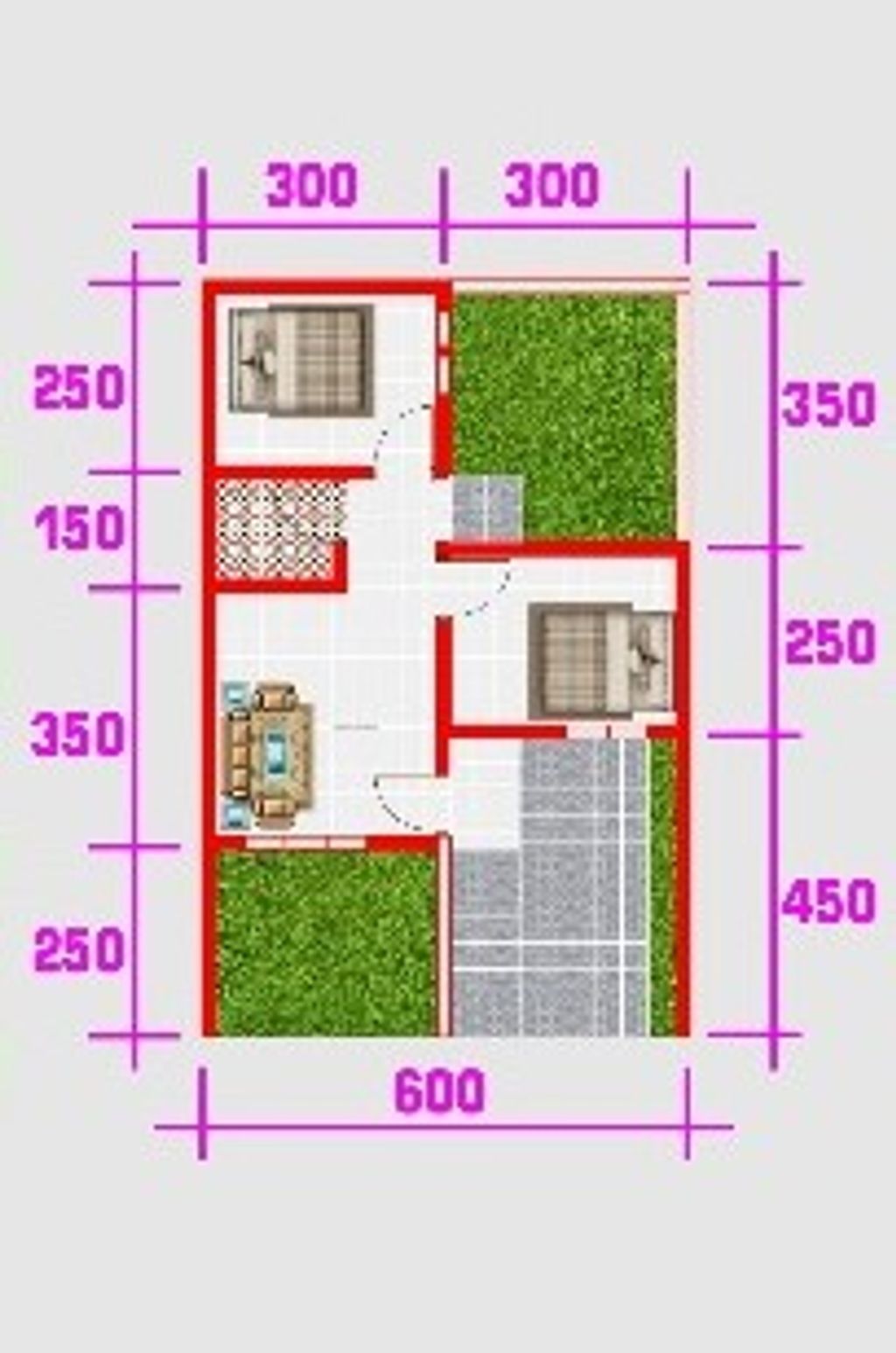 foto denah rumah tipe 33 perumahan The City Sukaraja II
