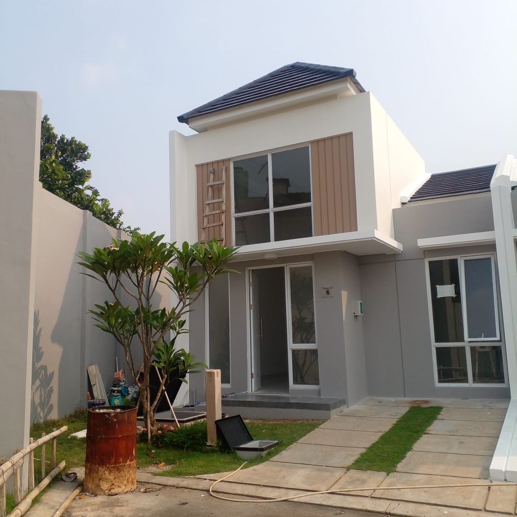 foto tampak rumah tipe CANNA 18C/06 perumahan PARAMOUNT PETALS TAHAP 1
