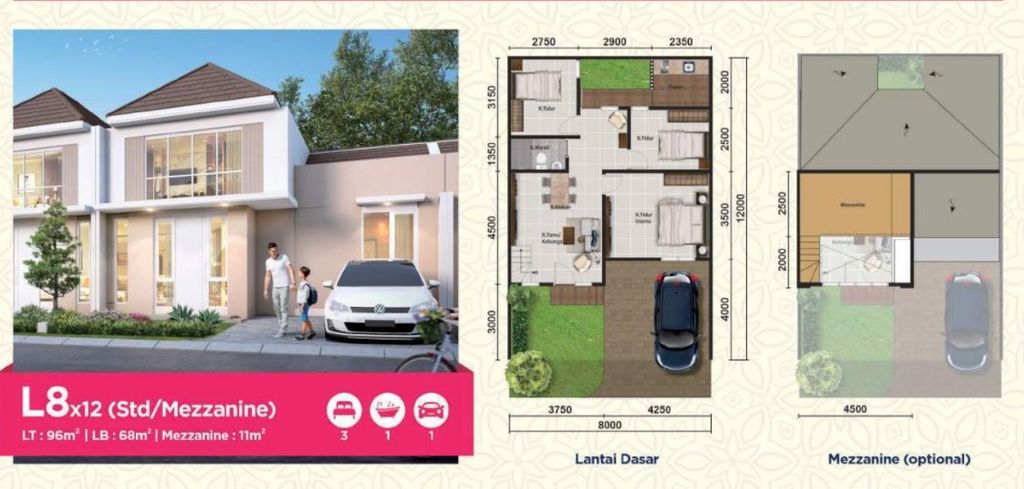 foto denah rumah tipe ASTER 6/86 perumahan PARAMOUNT PETALS TAHAP 1