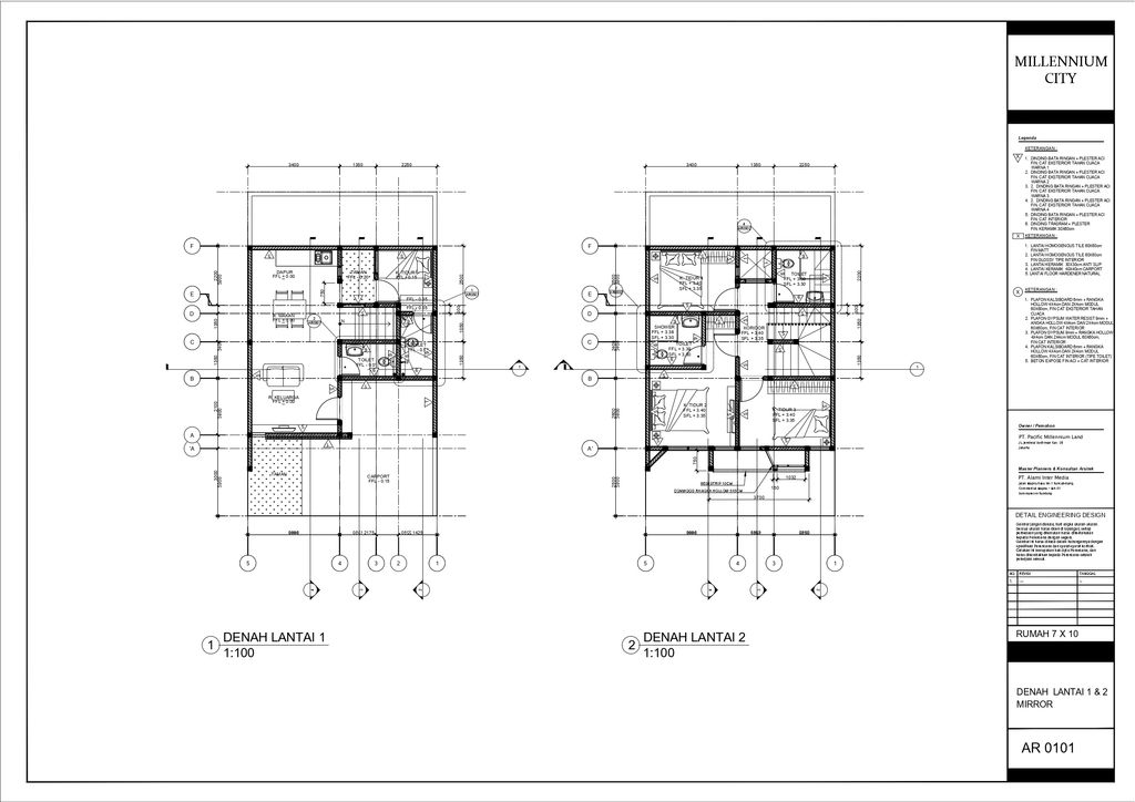foto denah rumah tipe 7 X 10 perumahan MILLENNIUM CITY TAHAP II