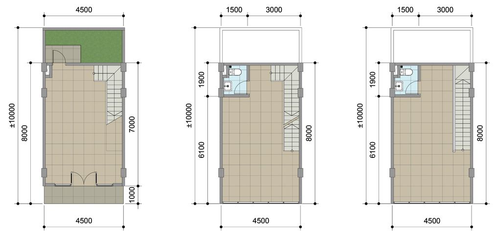 foto denah rumah tipe Hoek Standard (4.5x8 IRR) perumahan Ruko The Loop