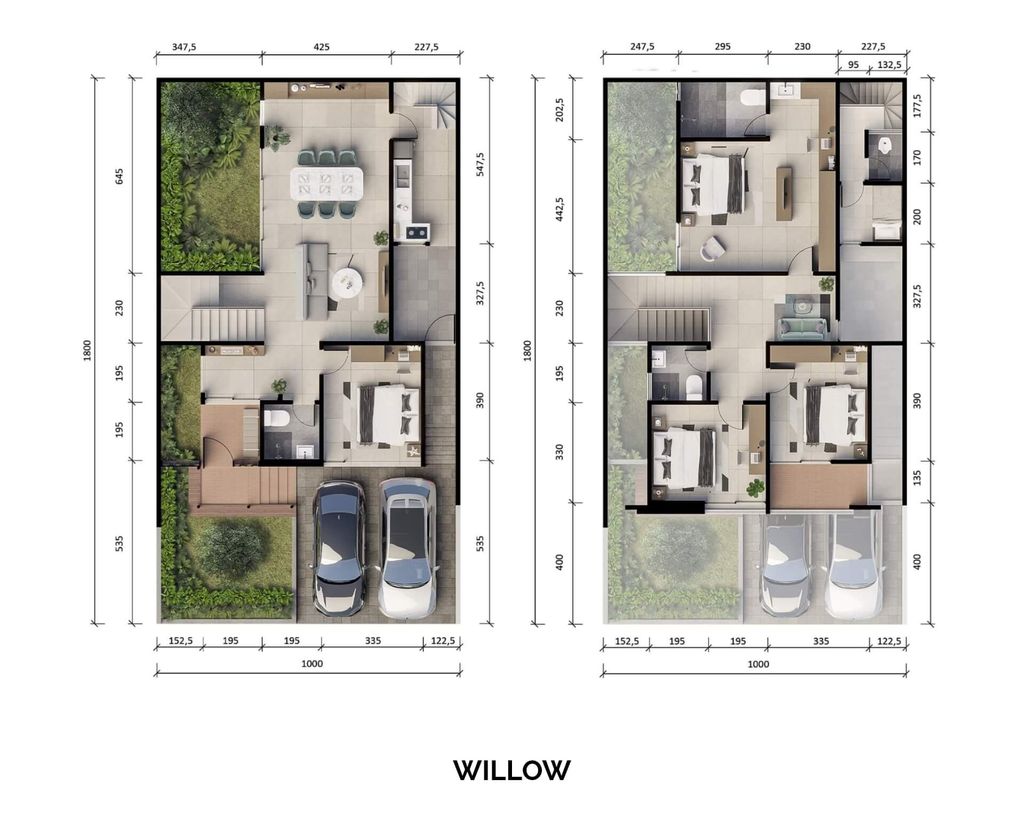 foto denah rumah tipe Willow D perumahan CITRALAND THE GREENLAKE SURABAYA