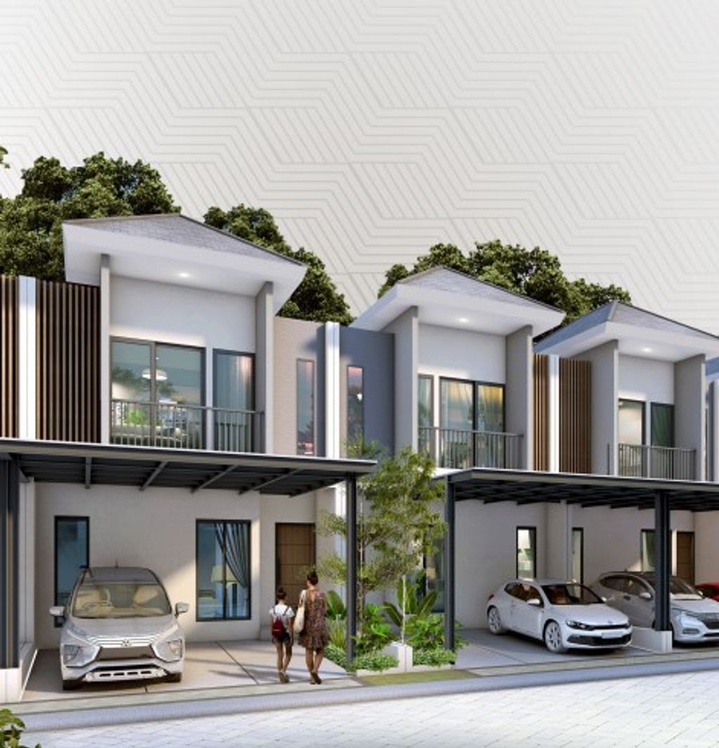foto tampak rumah tipe 56 HOOK perumahan PANDANARAN AVENUE