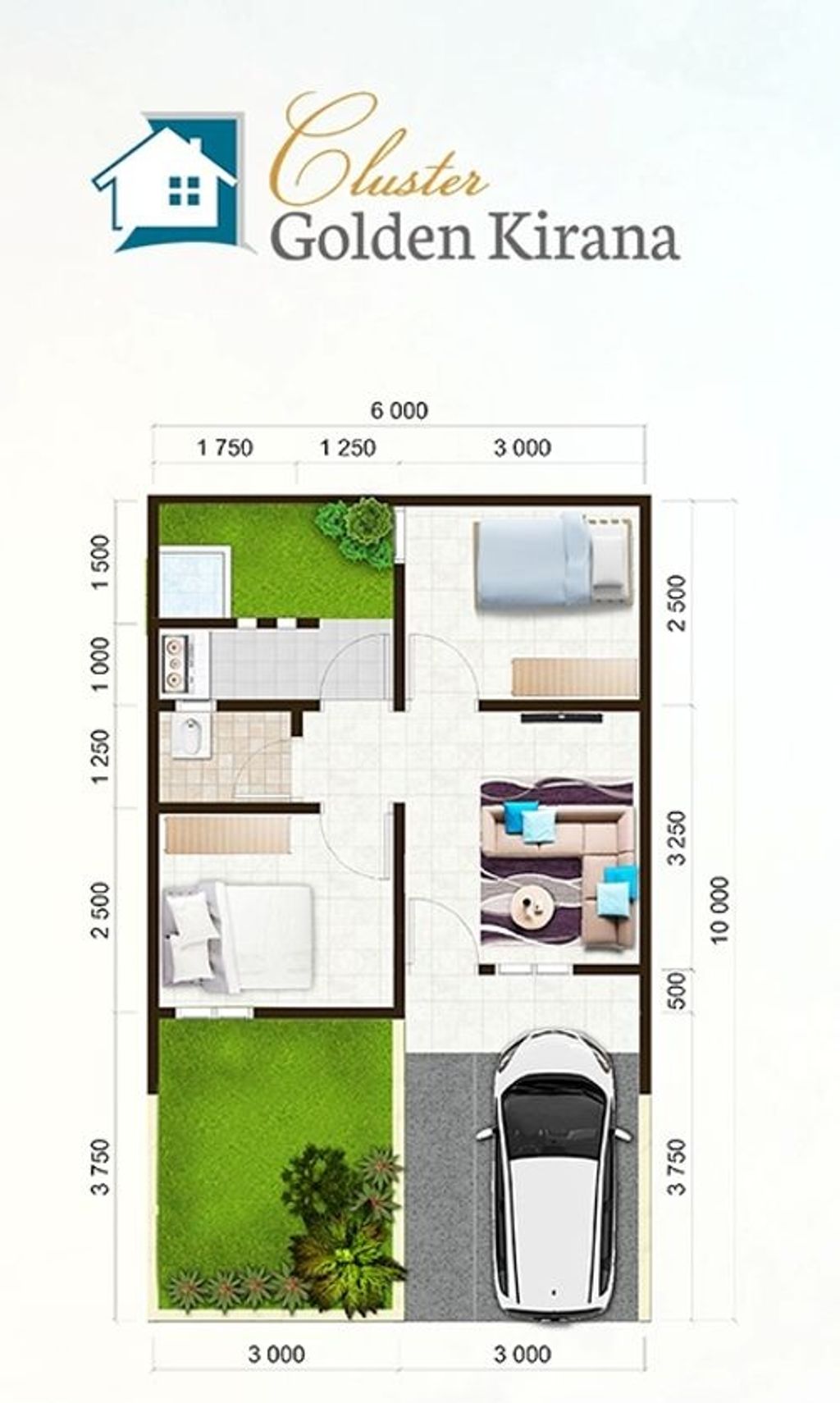 foto denah rumah tipe 30/90 perumahan Golden Kirana