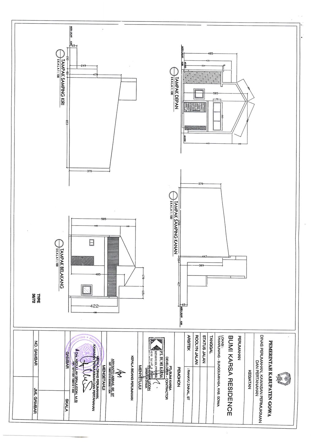 foto tampak rumah tipe 40/72 perumahan BK Residence