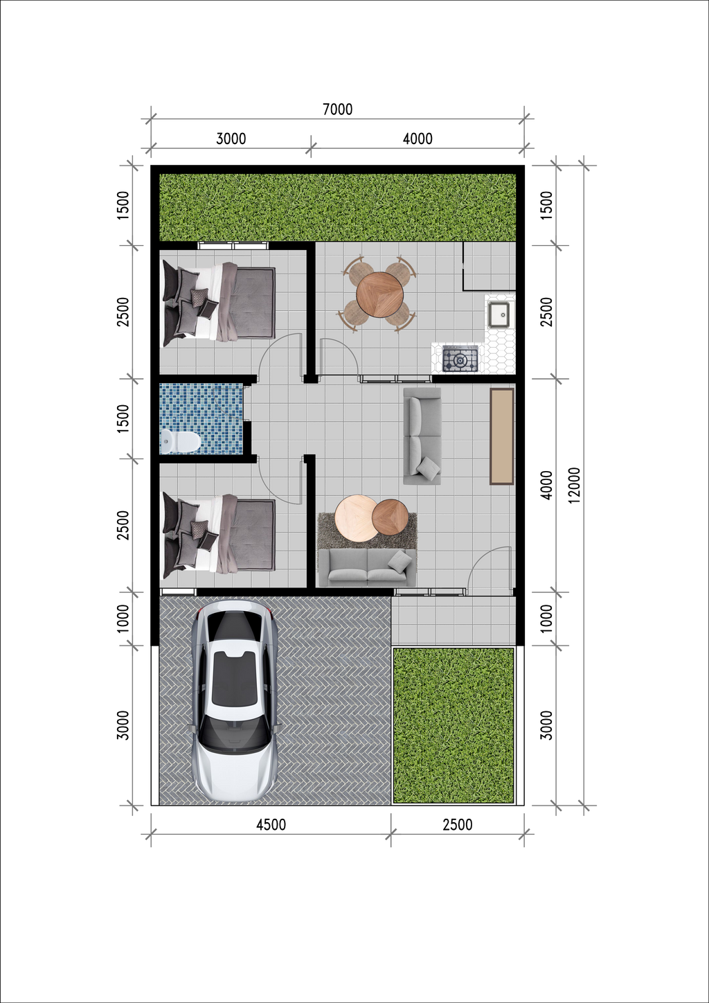 foto denah rumah tipe Orchid 1 Lt perumahan Serpong Green Paradise Cluster Orchid
