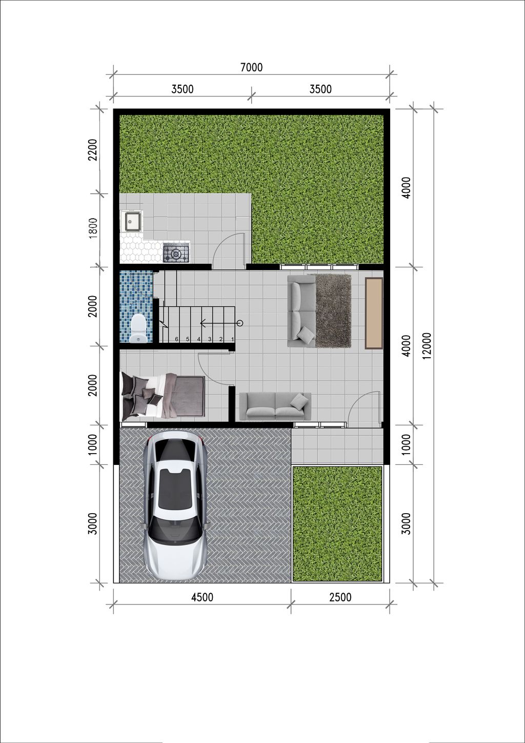foto denah rumah tipe Orchid 2 Lt perumahan Serpong Green Paradise Cluster Orchid