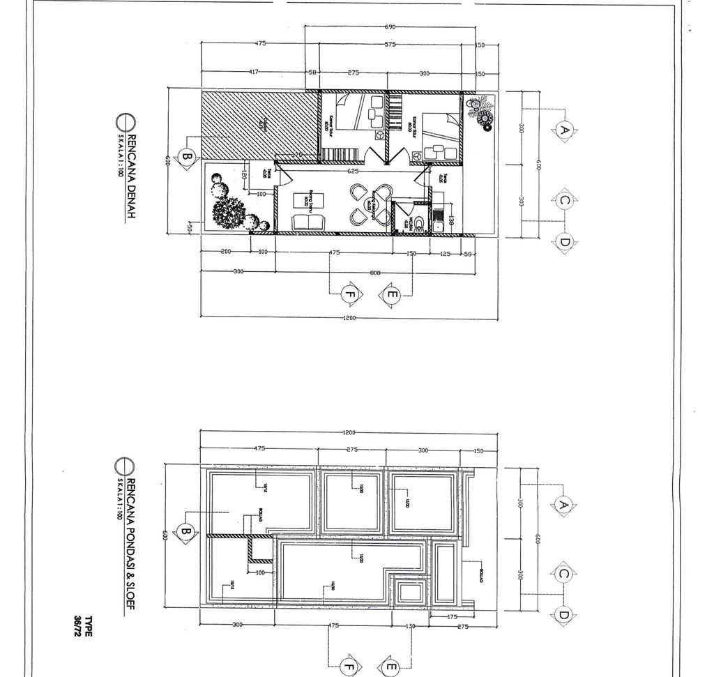 foto denah rumah tipe 40/72 perumahan BK Residence