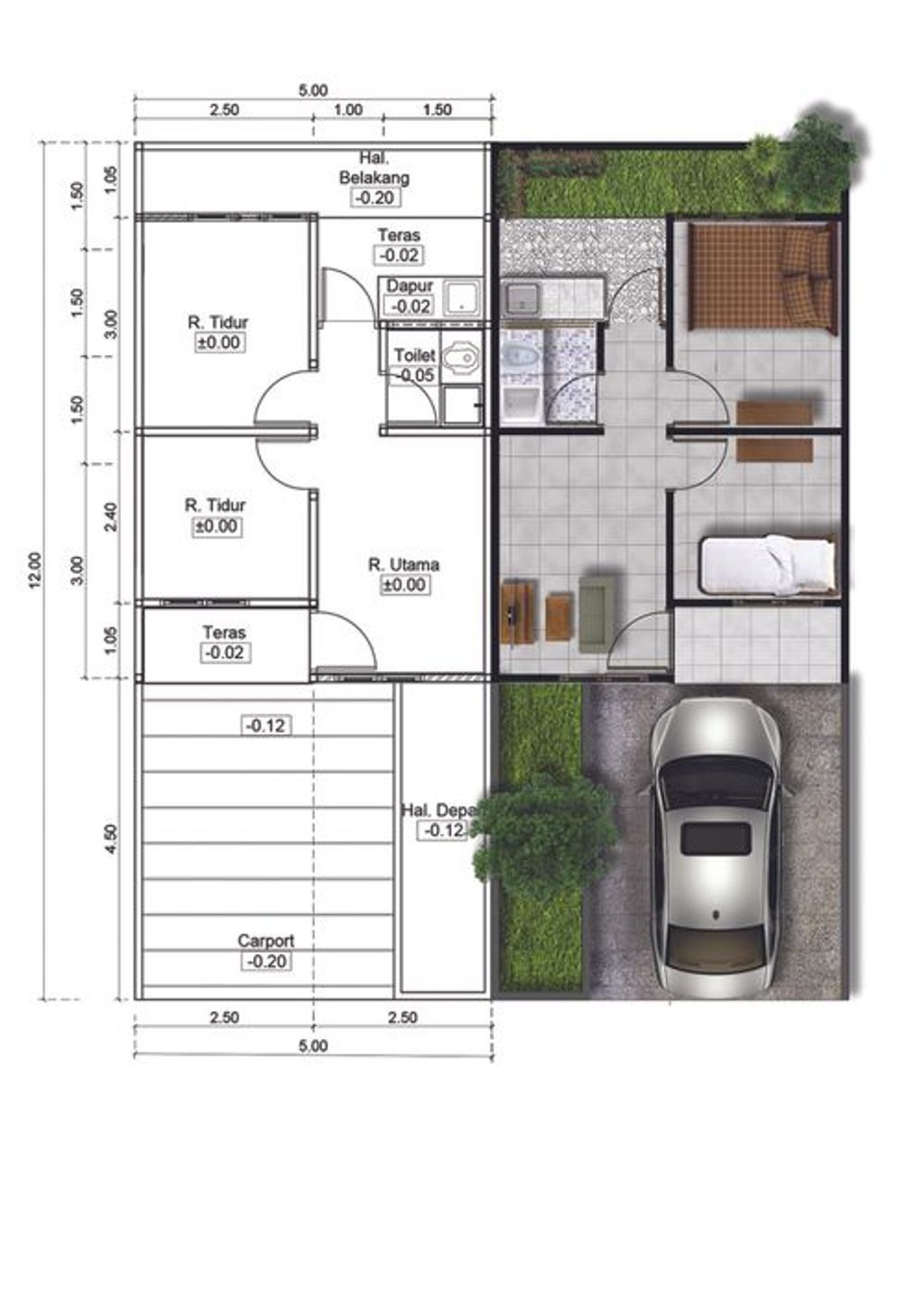 foto denah rumah tipe 22/60 160 Per 20 Maret 2024 perumahan SANGGAR INDAH PALASTRI