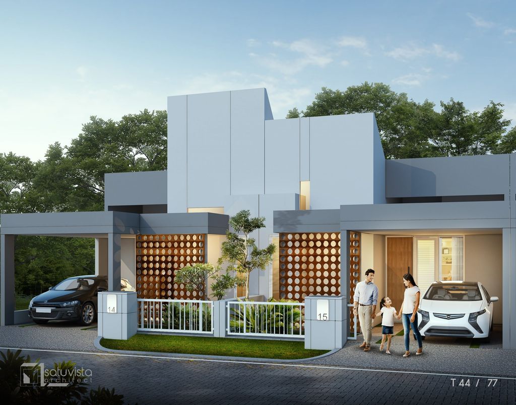 foto tampak rumah tipe 44 perumahan RICH VILLAGE PHASE 2