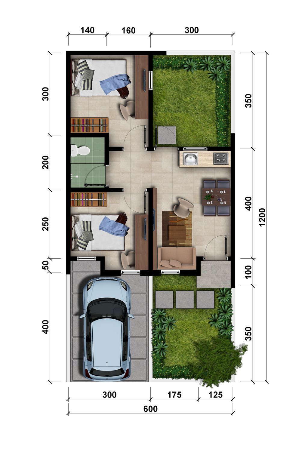 foto denah rumah tipe L6 (403) perumahan MODERNLAND CILEJIT-GREAT BRITANIA