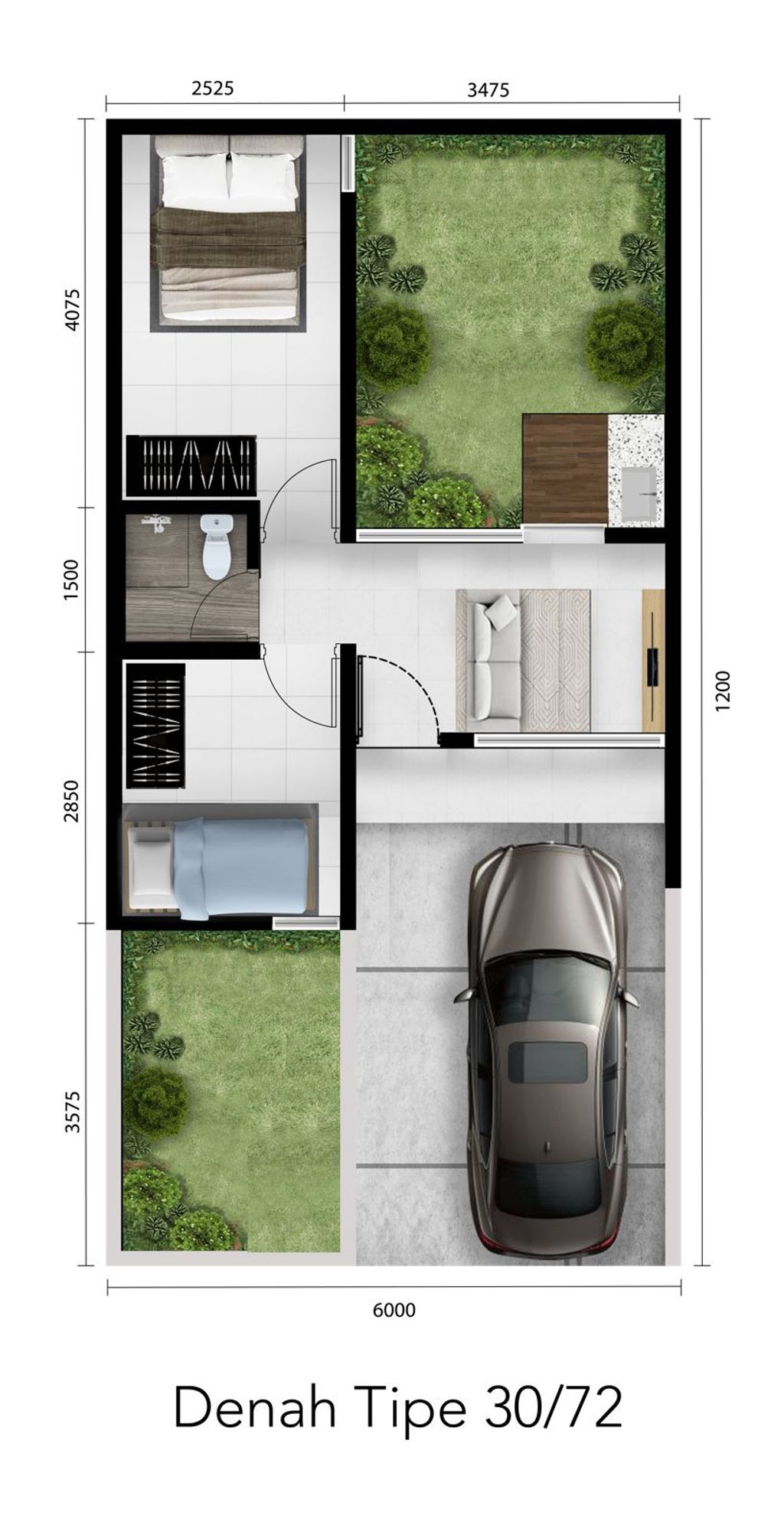 foto denah rumah tipe Canary 30 perumahan METLAND CIKARANG