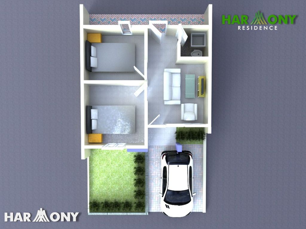 foto denah rumah tipe 36/60 perumahan HARMONY RESIDENCE 3 TAHAP 3