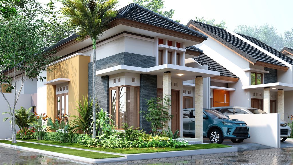 foto tampak rumah tipe 55 perumahan PERUMAHAN SAFIRA MANGESTI RAYA