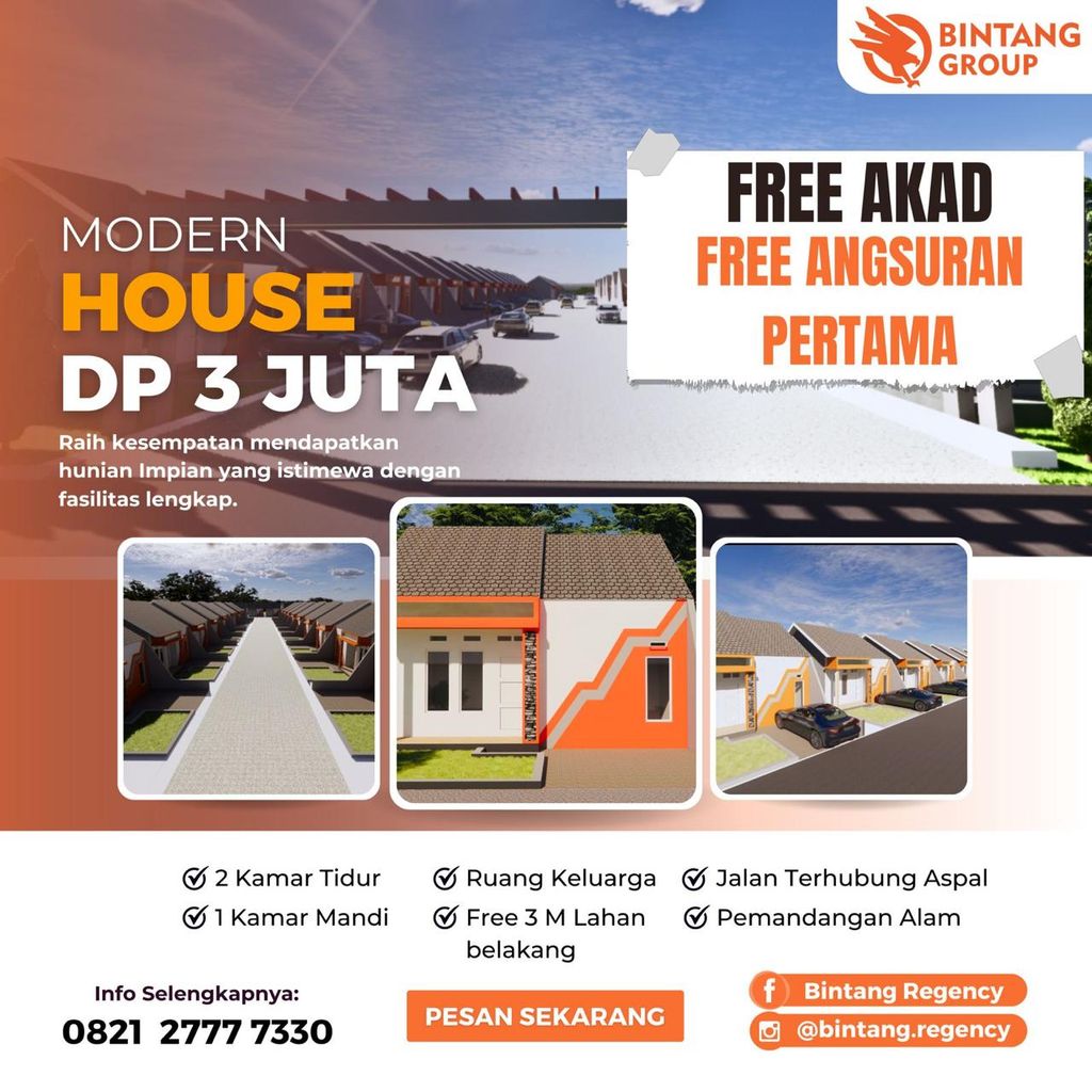 foto tampak rumah tipe 36 perumahan BINTANG REGENCY II