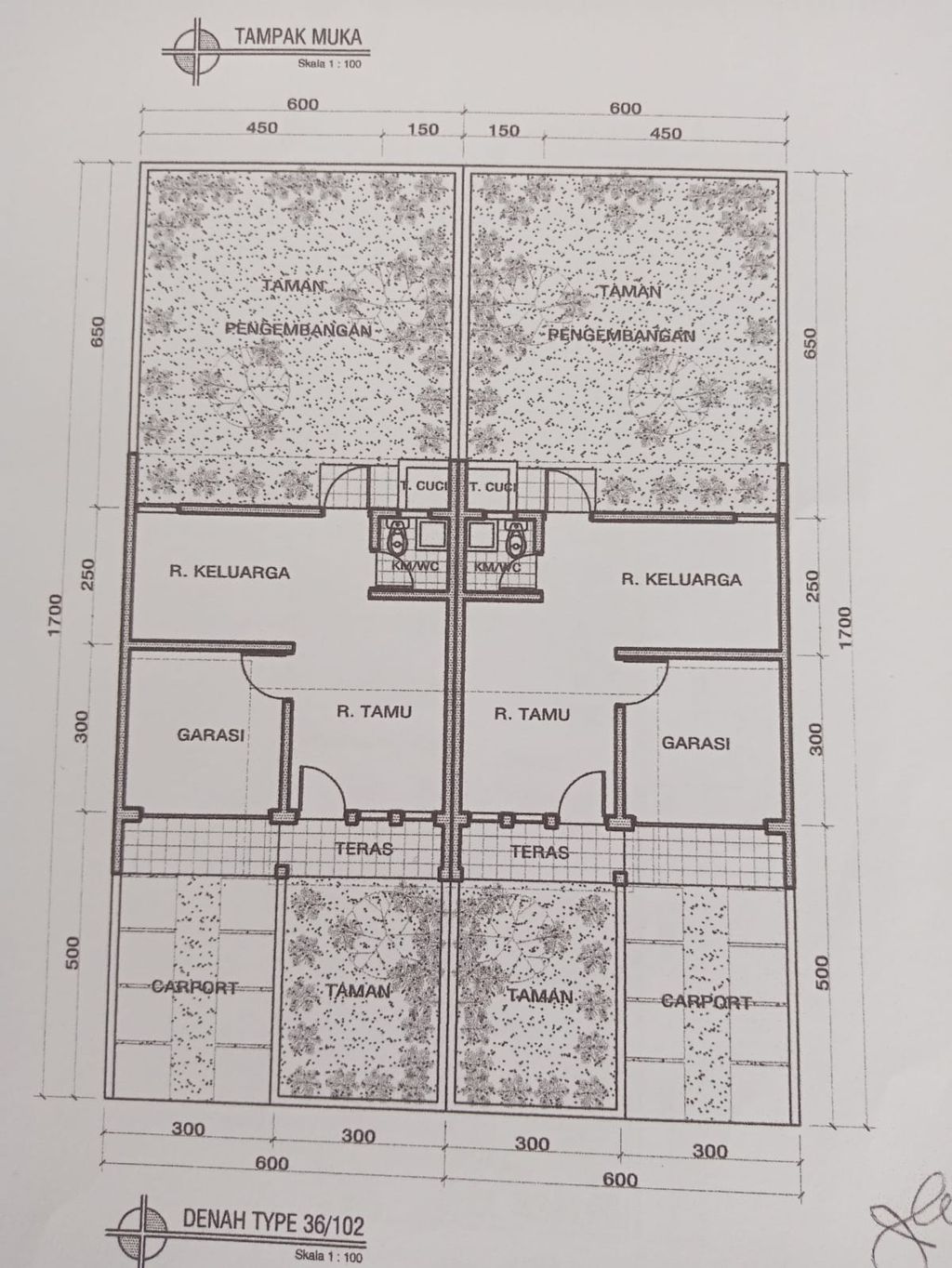 foto denah rumah tipe T36/102 perumahan GRAMAPURI PERSADA
