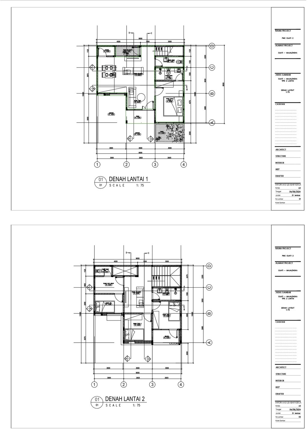 foto denah rumah tipe CITRA INDAH perumahan PURI MEGA CITRA - CIJATI II