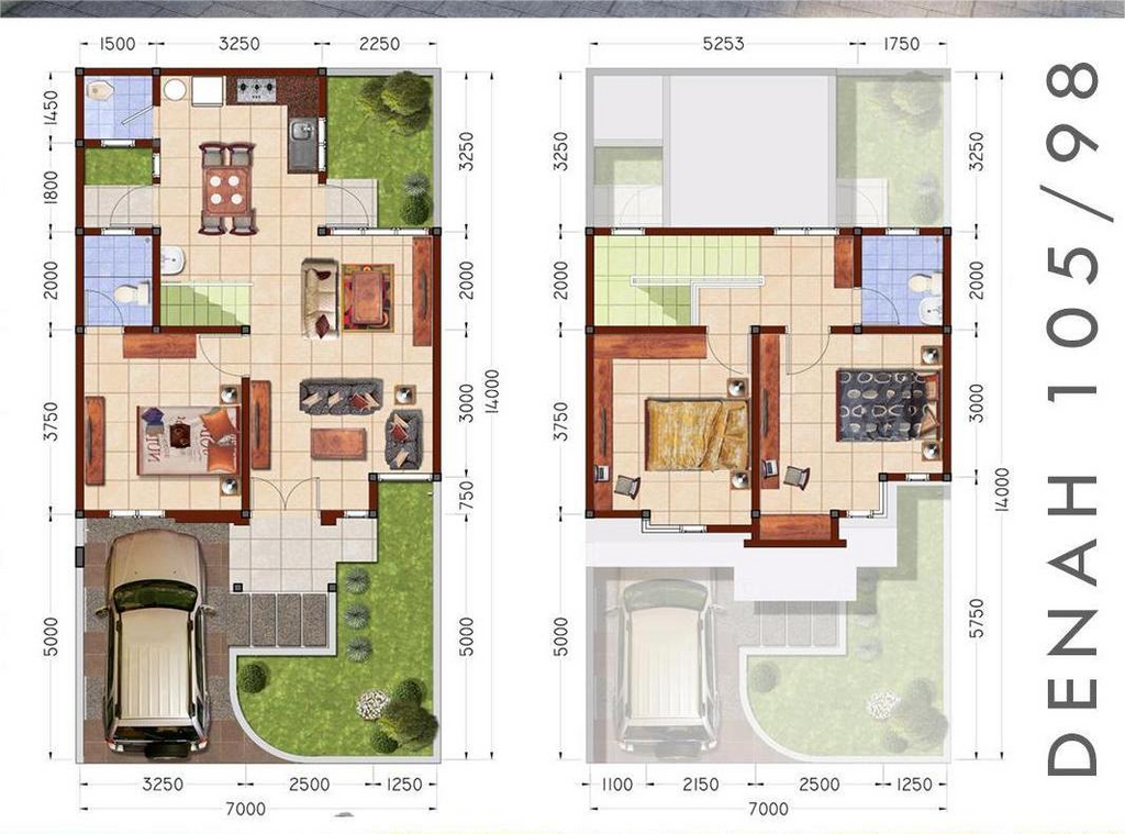 foto denah rumah tipe Alaska perumahan KITAKAZE RESIDENCE