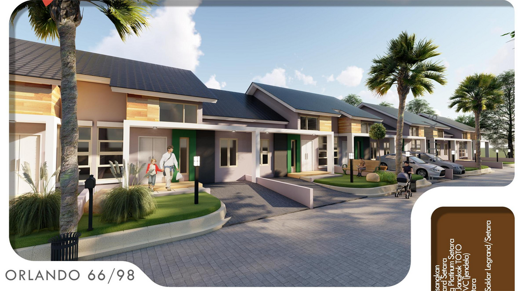 foto tampak rumah tipe Orlando perumahan KITAKAZE RESIDENCE