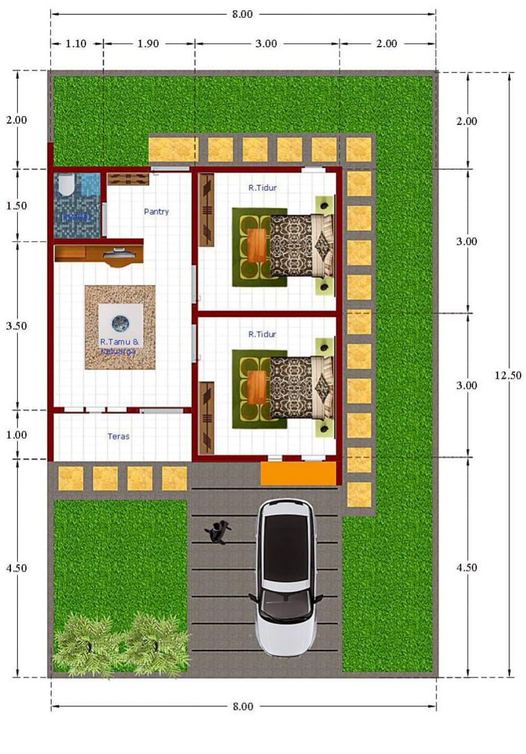 foto denah rumah tipe 36 perumahan Geby Permai
