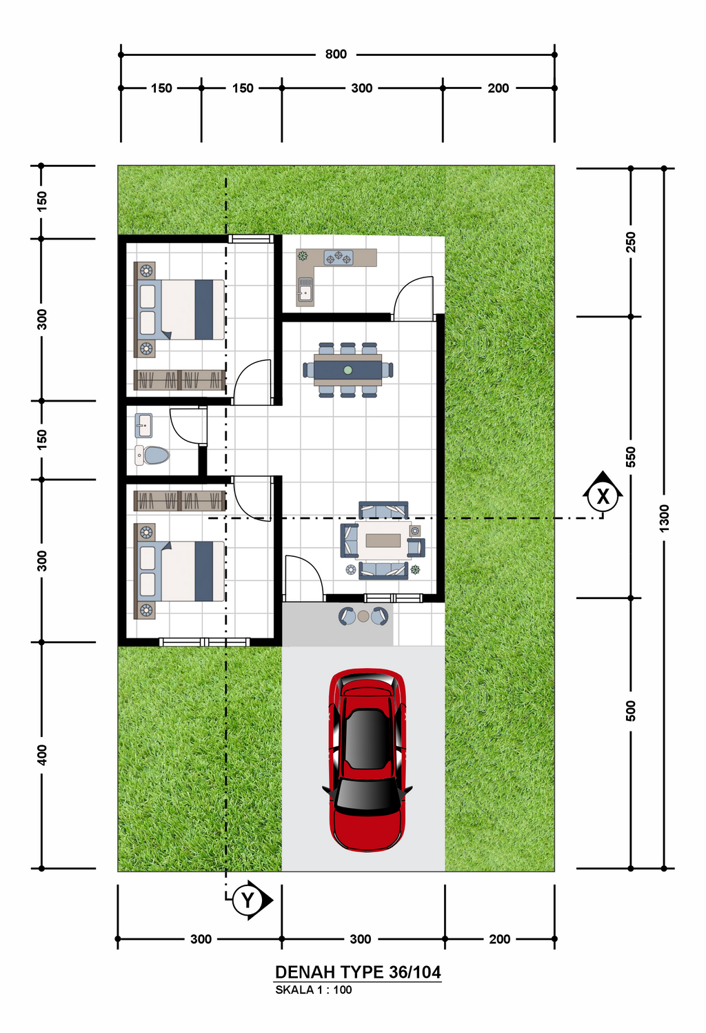 foto denah rumah tipe rumah tapak perumahan Nafilah residence