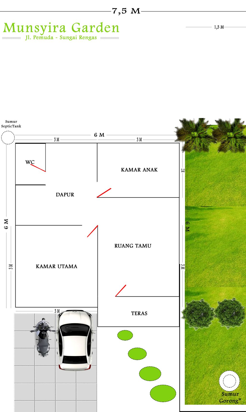 foto denah rumah tipe 36 perumahan MUNSYIRA GARDEN